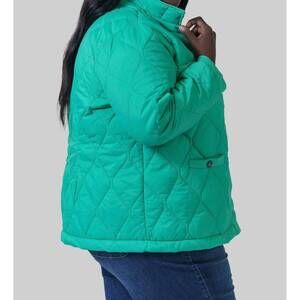 NEW NIC + ZOE knit trim puffer jacket - plus size in fern